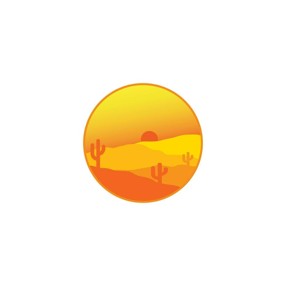 Desert illustration design, natural landscape. vector