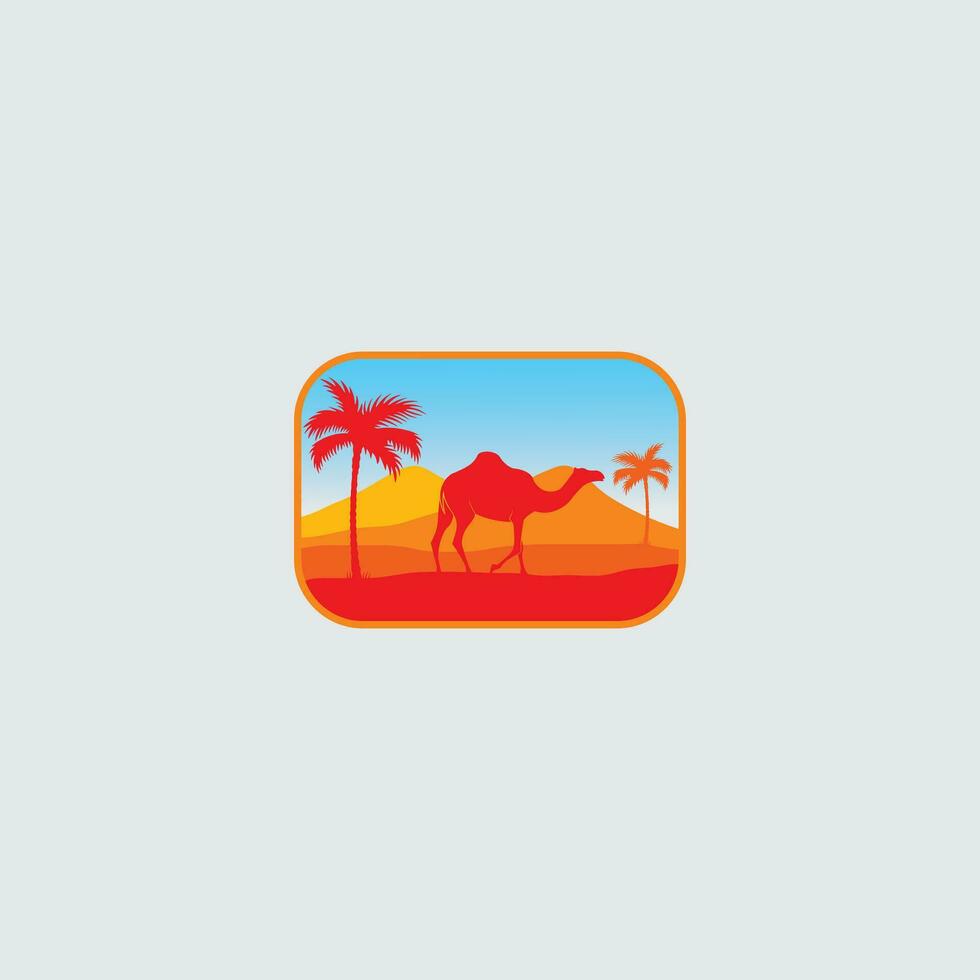 Vector illustration of a desert in a minimalistic design.