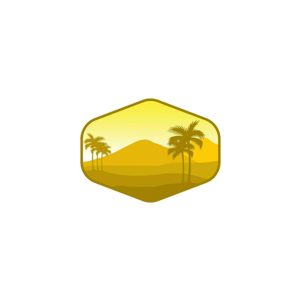 Desert illustration design, natural landscape. vector