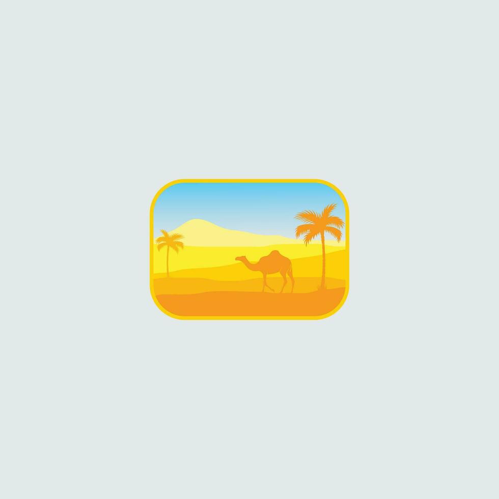 Vector illustration of desert with minimalistic design.