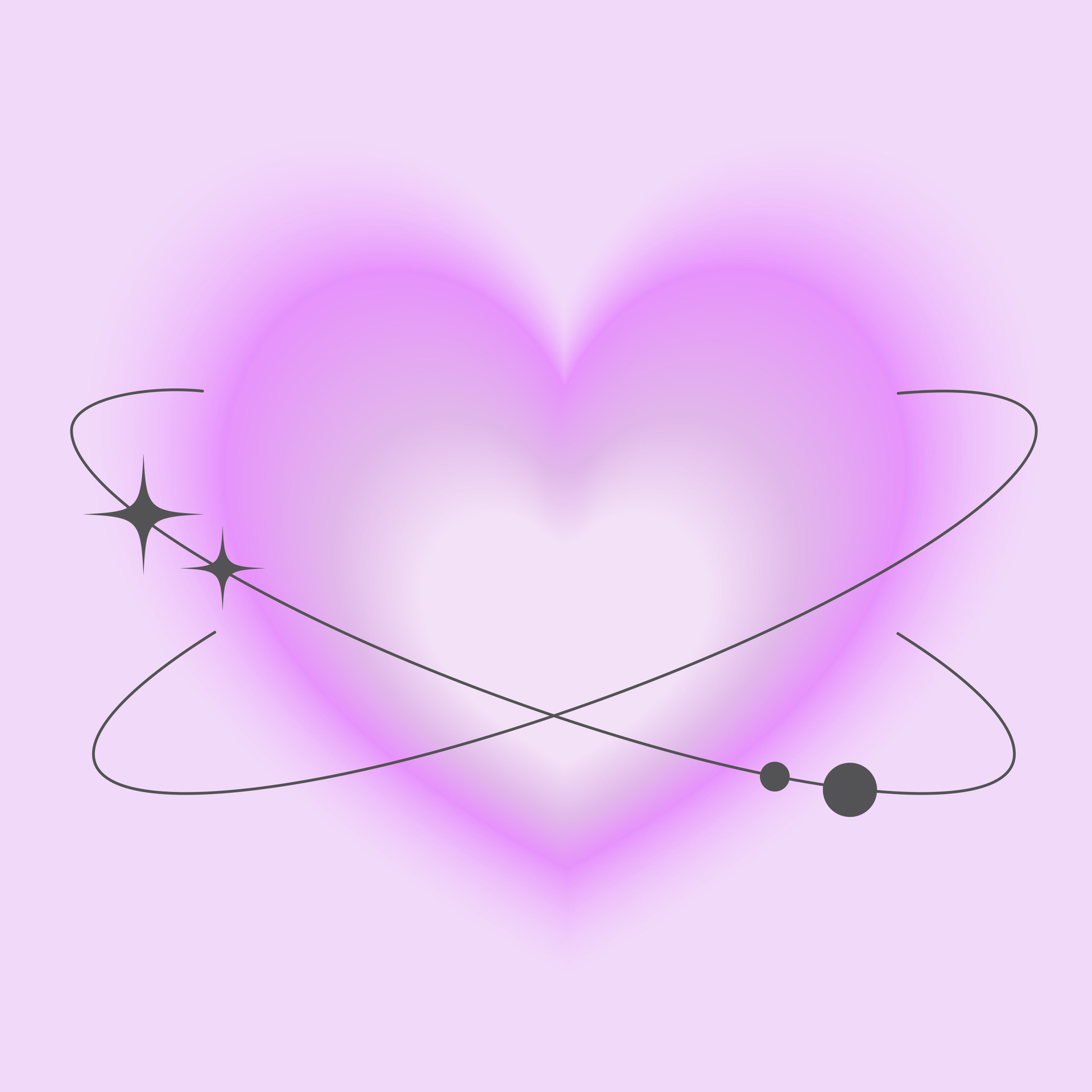 Y2k heart with blurred gradient aura. Cute aesthetic element with glow