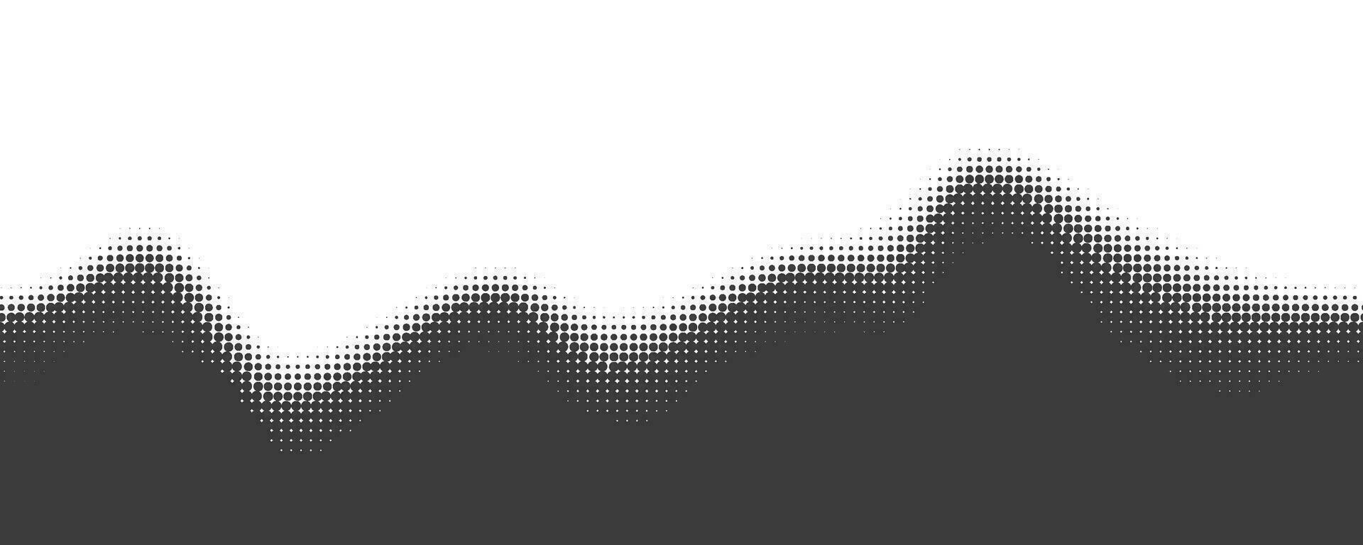 Dotted wave background. Halftone abstract vector gradient. Particle flow fade. Textured fluid effect. Dymamic design with points.