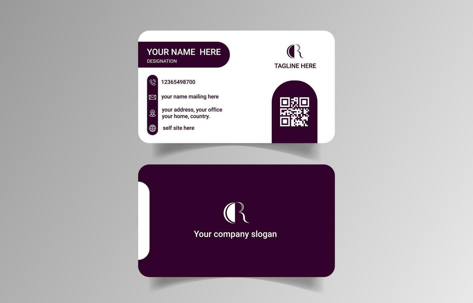 Creative corporate minimal business card vector