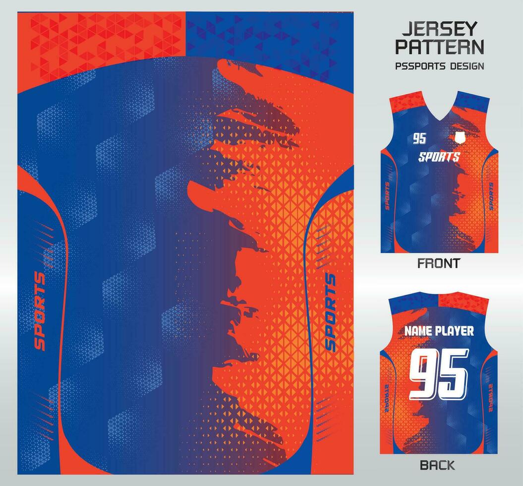 Pattern design, illustration, textile background for sports t-shirt, football jersey shirt mockup for football club. consistent front view vector