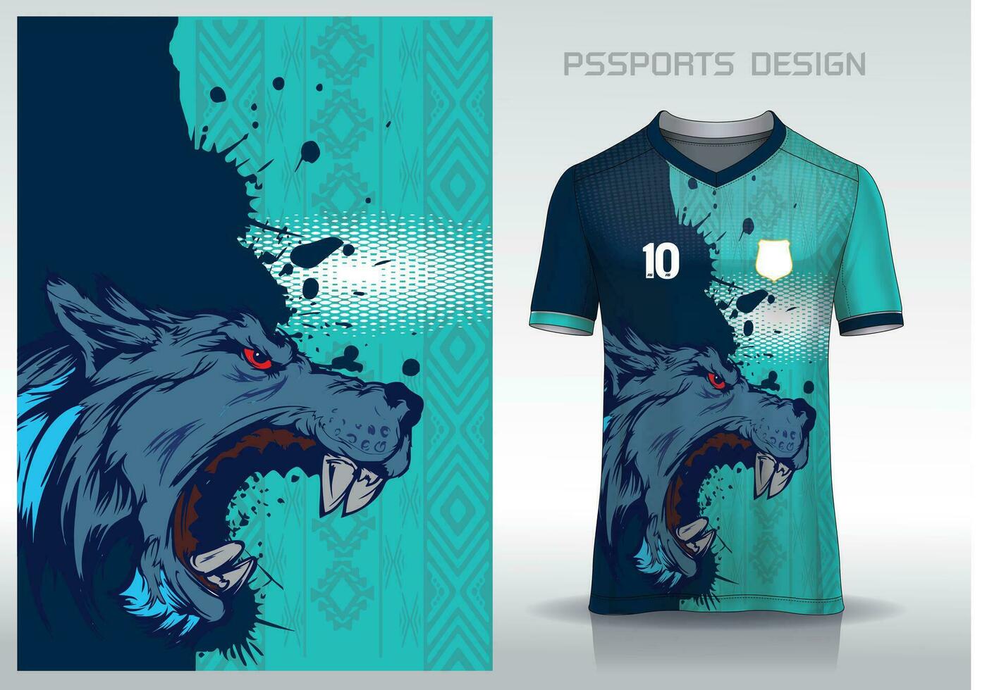 Pattern design, illustration, textile background for sports t-shirt, football jersey shirt mockup for football club. consistent front view vector