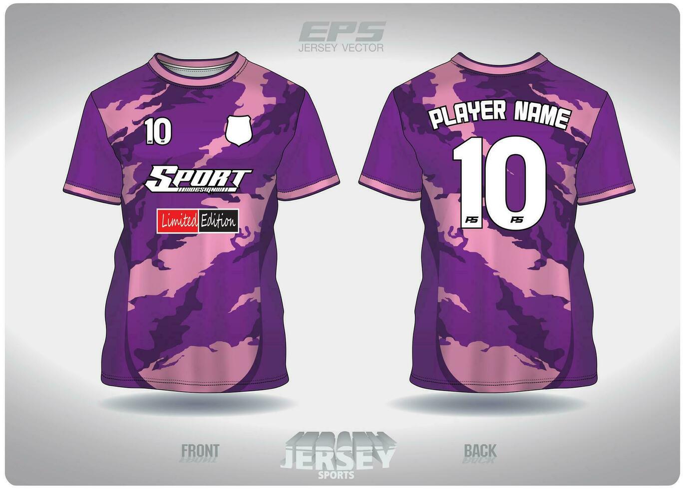 EPS jersey sports shirt vector.Diagonal purple edged pattern design