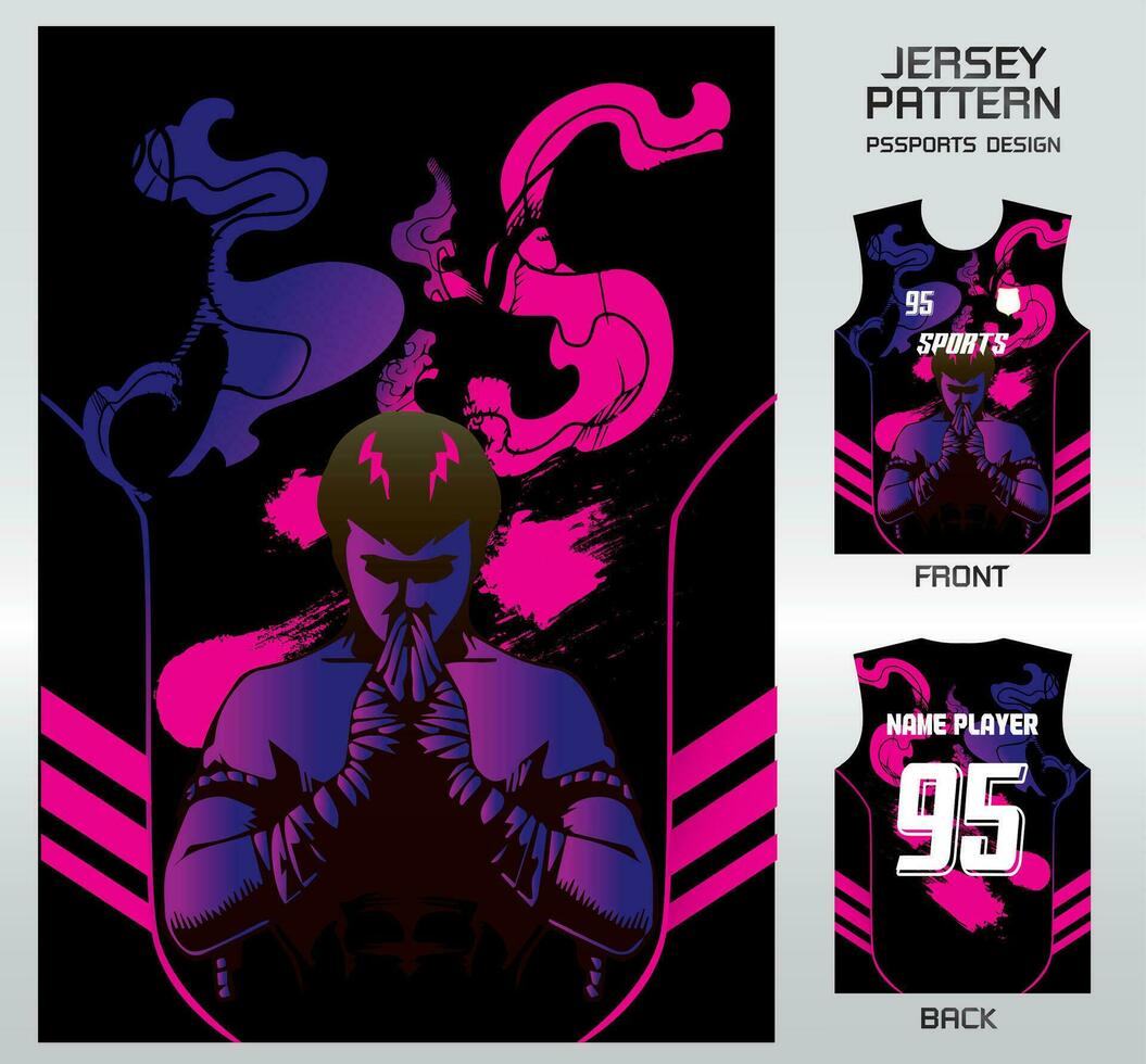 Pattern design, illustration, textile background for sports t-shirt, football jersey shirt mockup for football club. consistent front view vector
