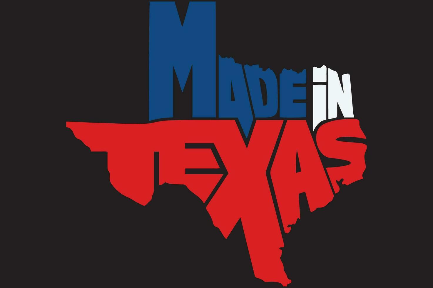 Made in Texas design in the shape of Texas map vector