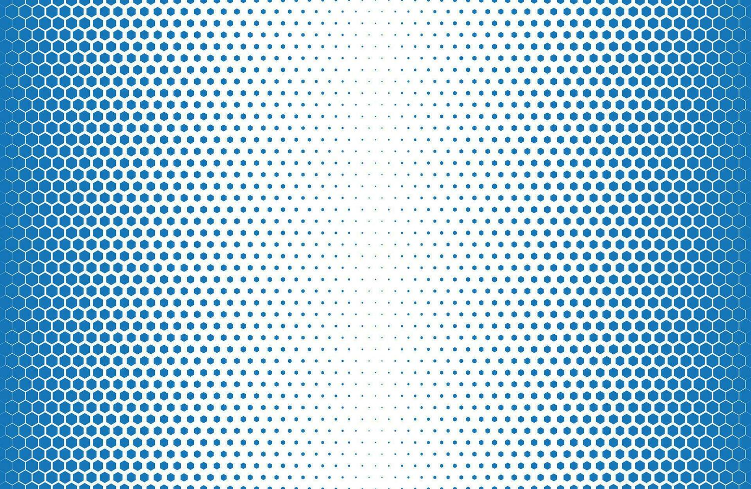 Hexagonal blue halftone pattern vector