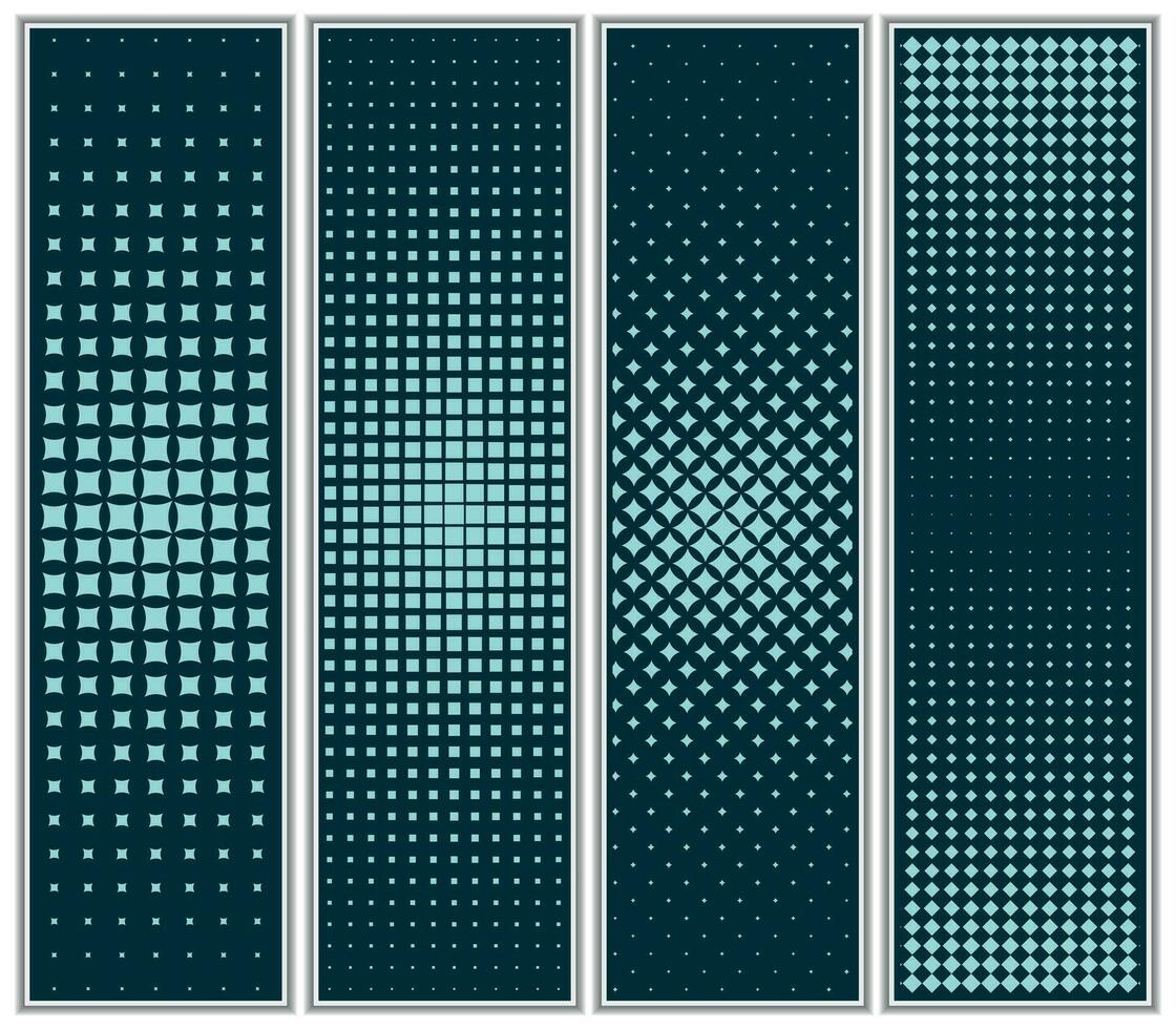 Halftone Diamond and Square Pattern Set vector