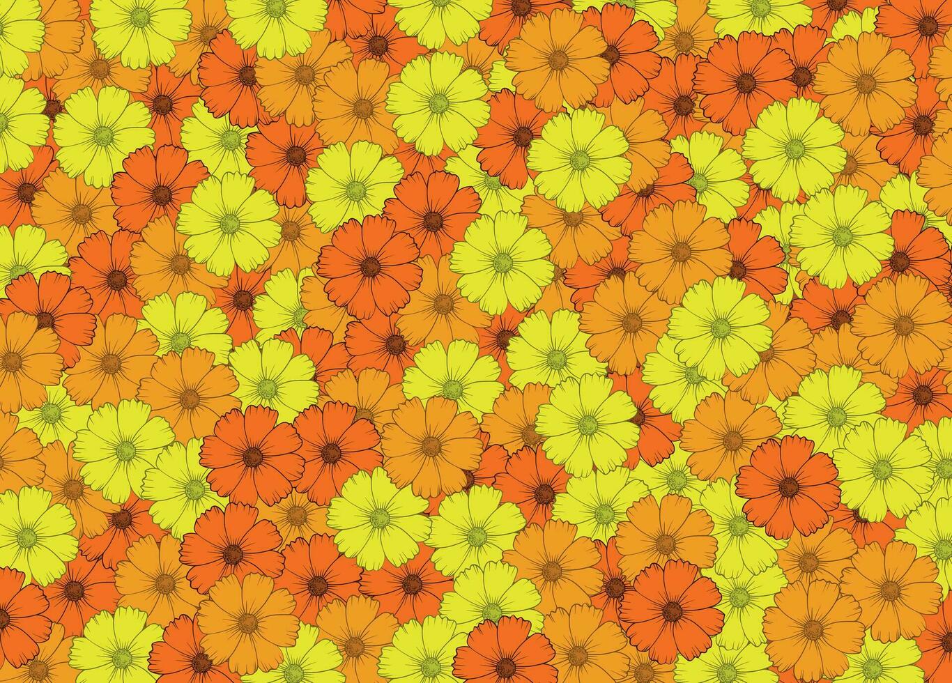 Colorful flower design pattern for fabric vector