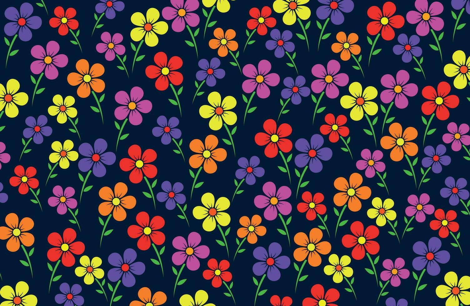 patrón de flores de colores vector