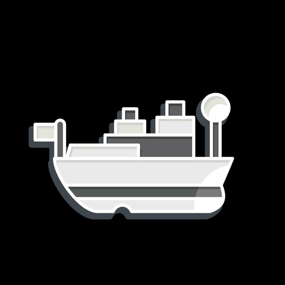 Icon USS Missouri. related to Hawaii symbol. glossy style. simple design editable. vector