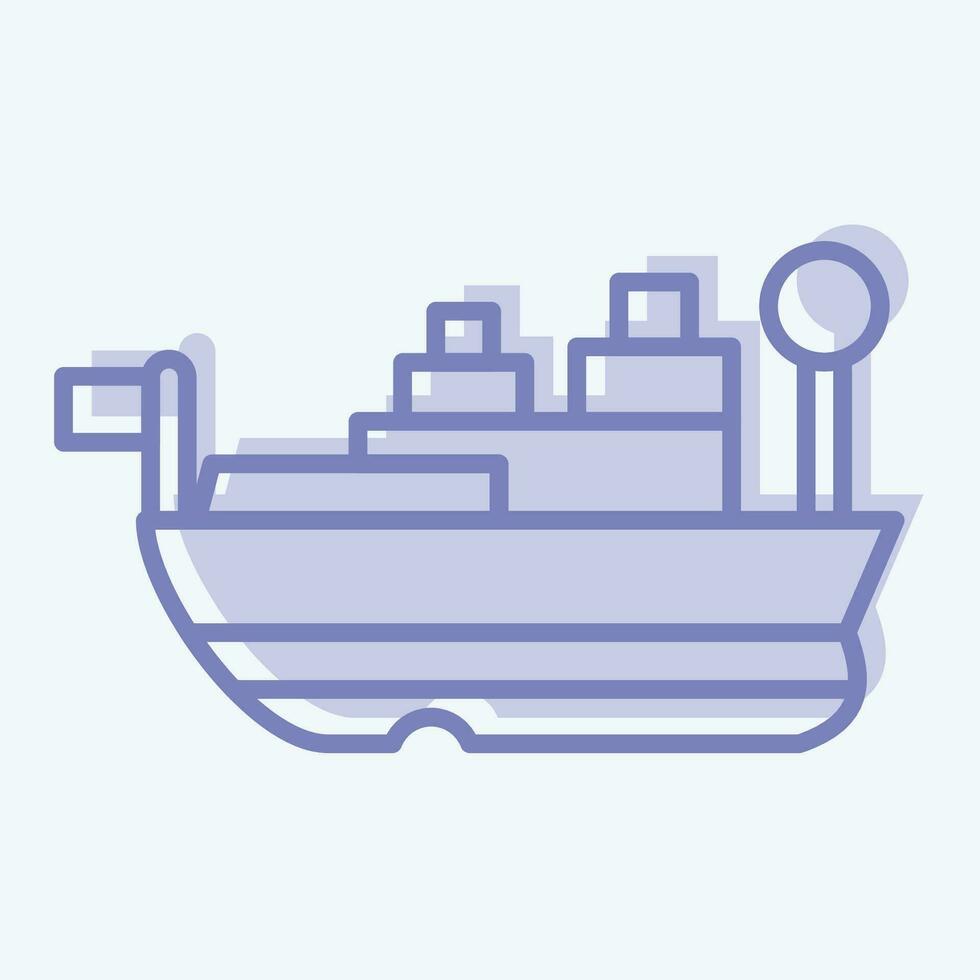 Icon USS Missouri. related to Hawaii symbol. two tone style. simple design editable. vector