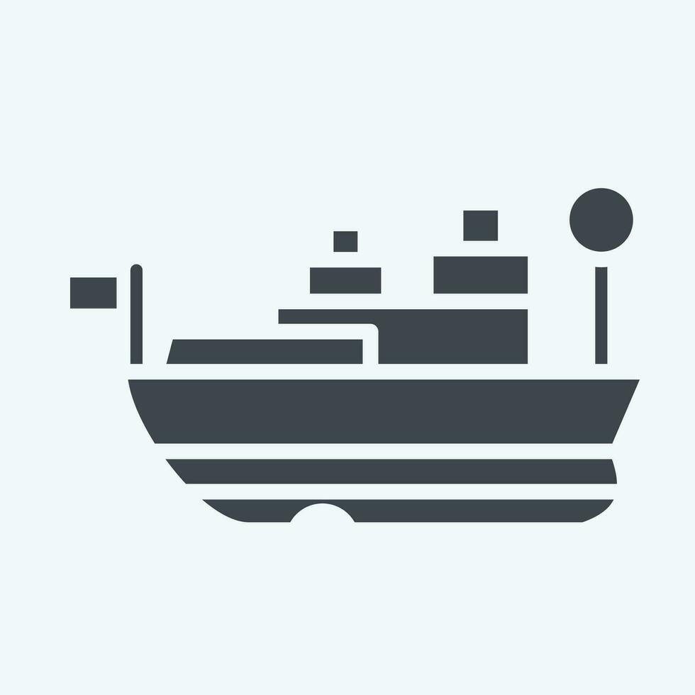 Icon USS Missouri. related to Hawaii symbol. glyph style. simple design editable. vector