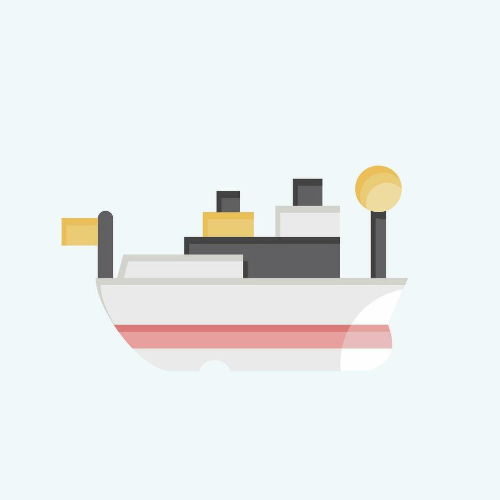 Icon USS Missouri. related to Hawaii symbol. flat style. simple design editable. vector