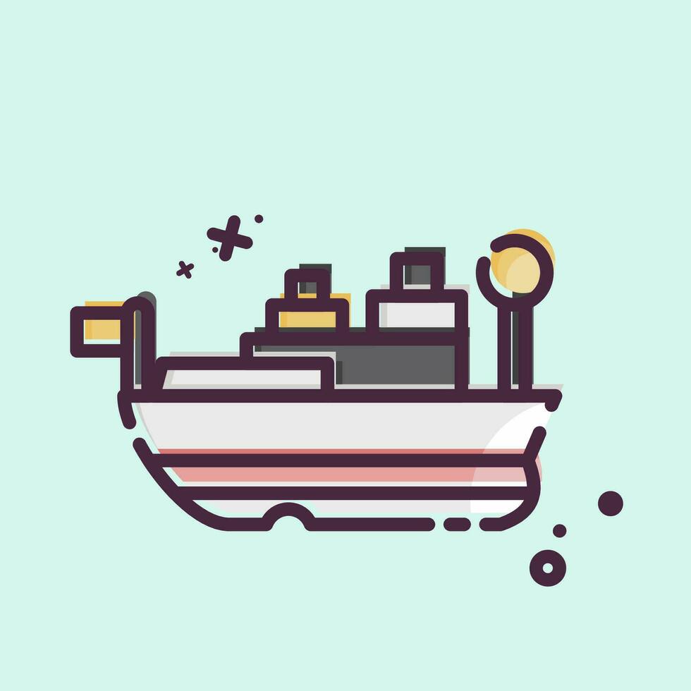 Icon USS Missouri. related to Hawaii symbol. MBE style. simple design editable. vector