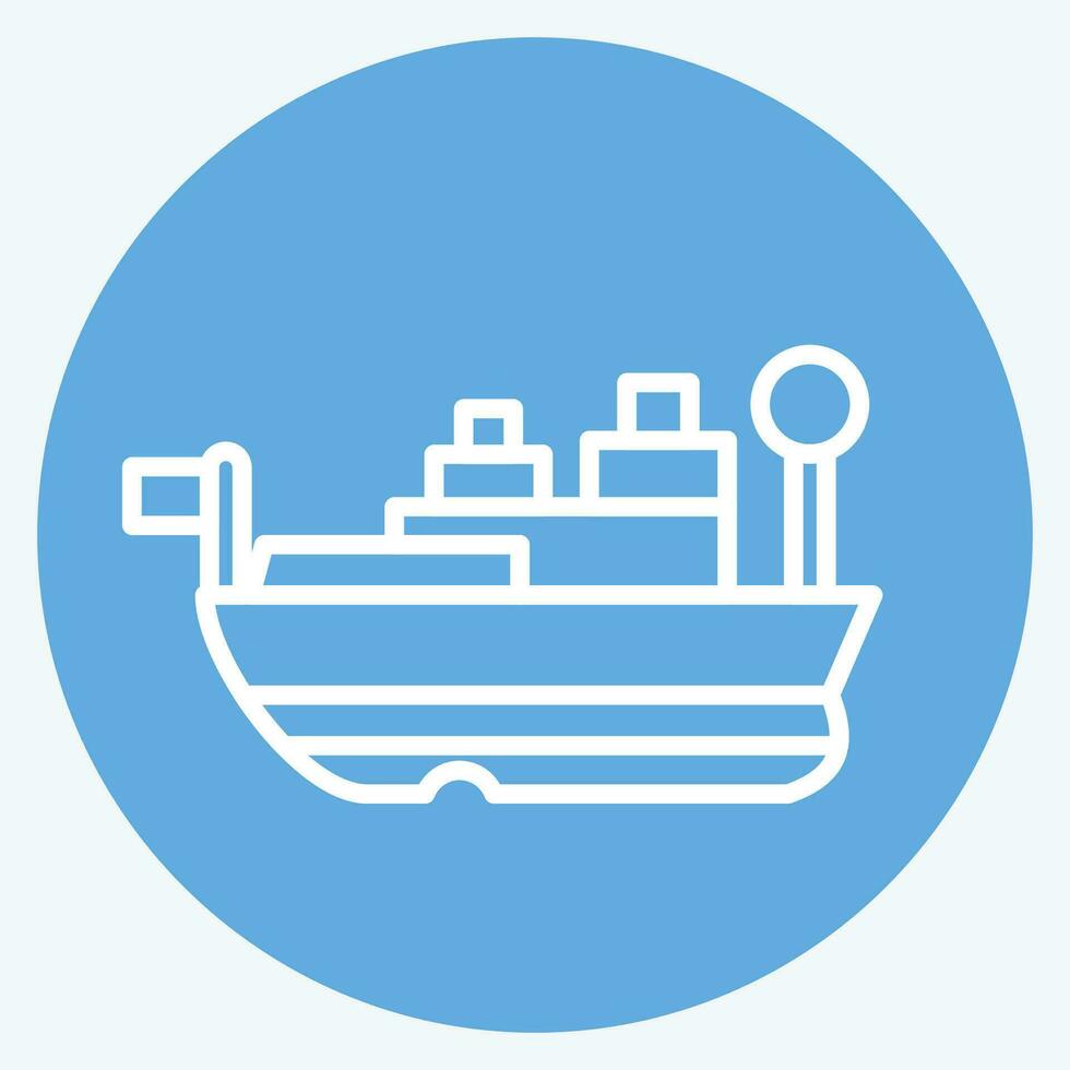 Icon USS Missouri. related to Hawaii symbol. blue eyes style. simple design editable. vector