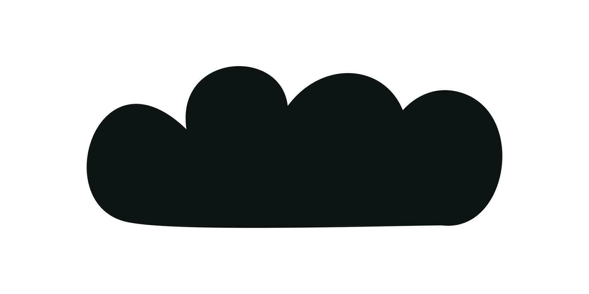 Flat vector silhouette illustration of a cloud