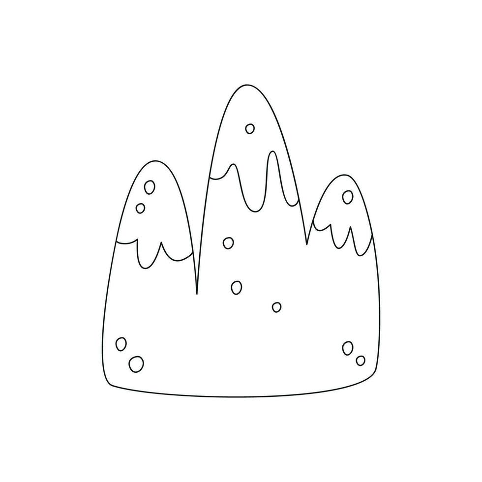 Hand drawn linear vector illustration of mountains