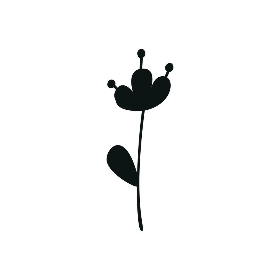 Flat vector silhouette illustration of flower