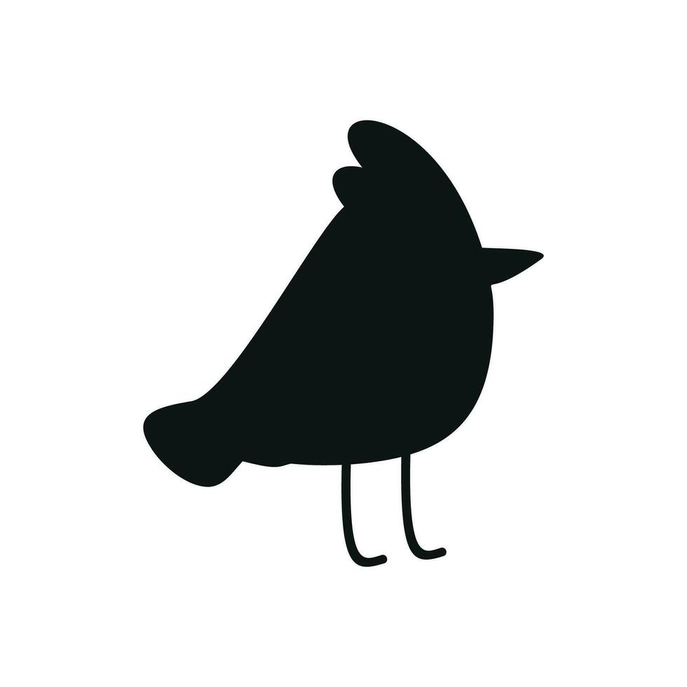 Flat vector silhouette illustration of bird