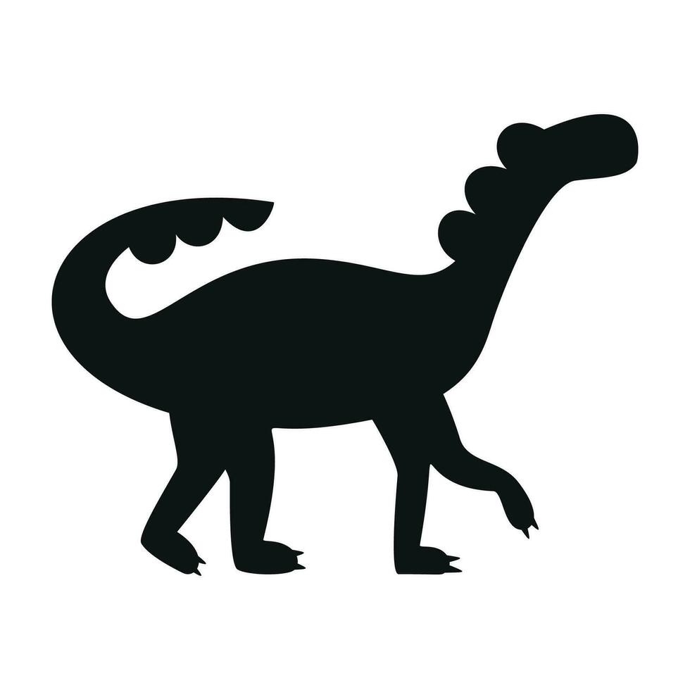 plano vector silueta ilustración de shunosaurus dinosaurio