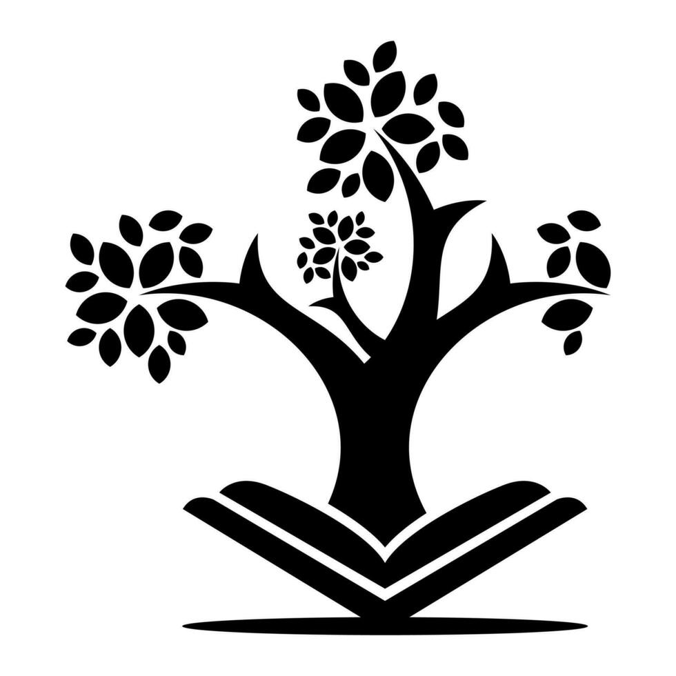 libro árbol icono logo diseño vector