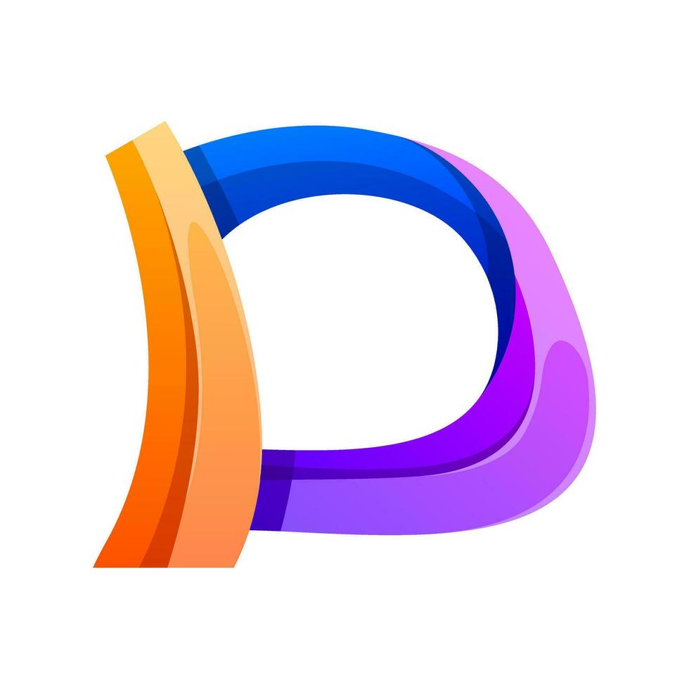 colorful letter D gradient logo design vector