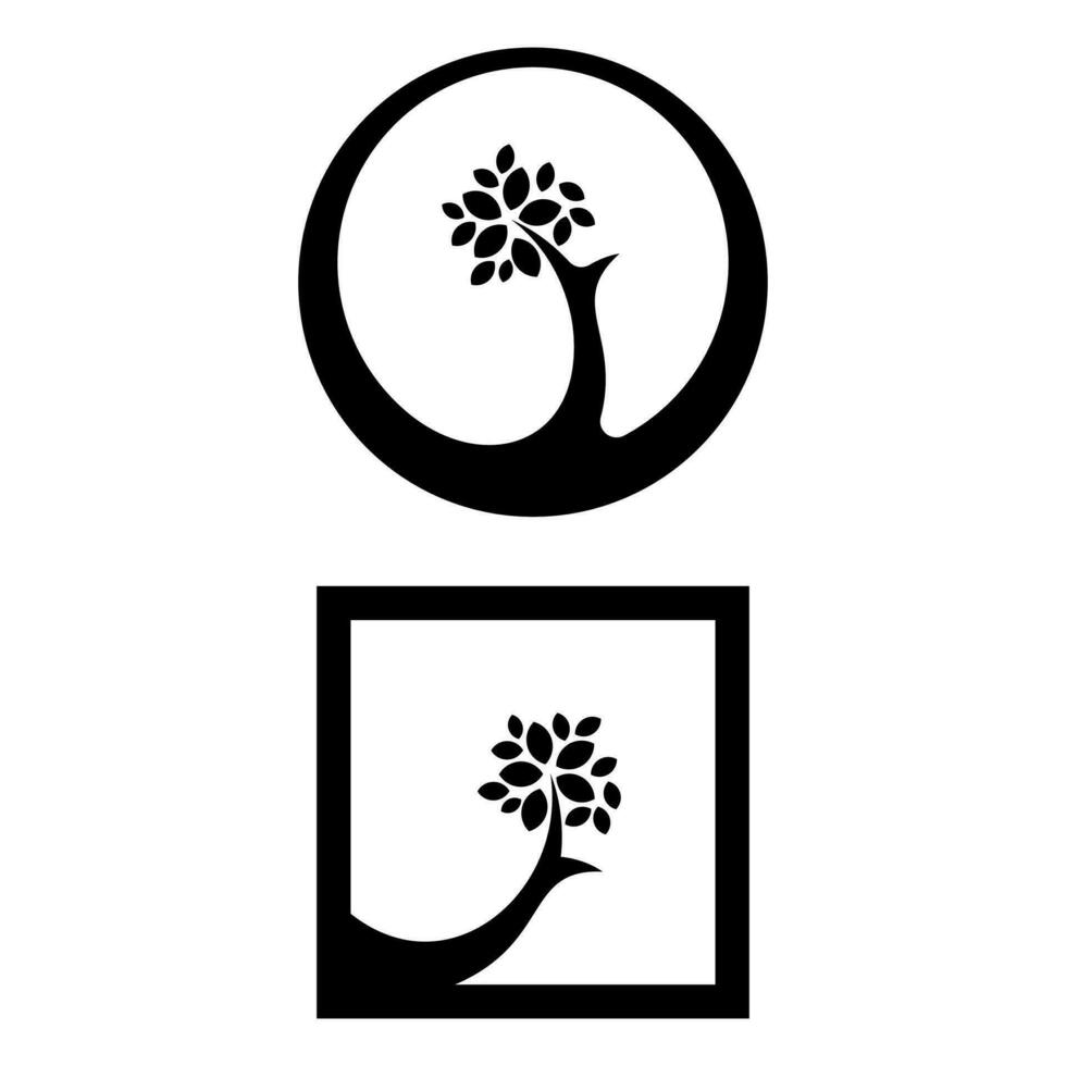 vector de diseño de logotipo de icono de árbol