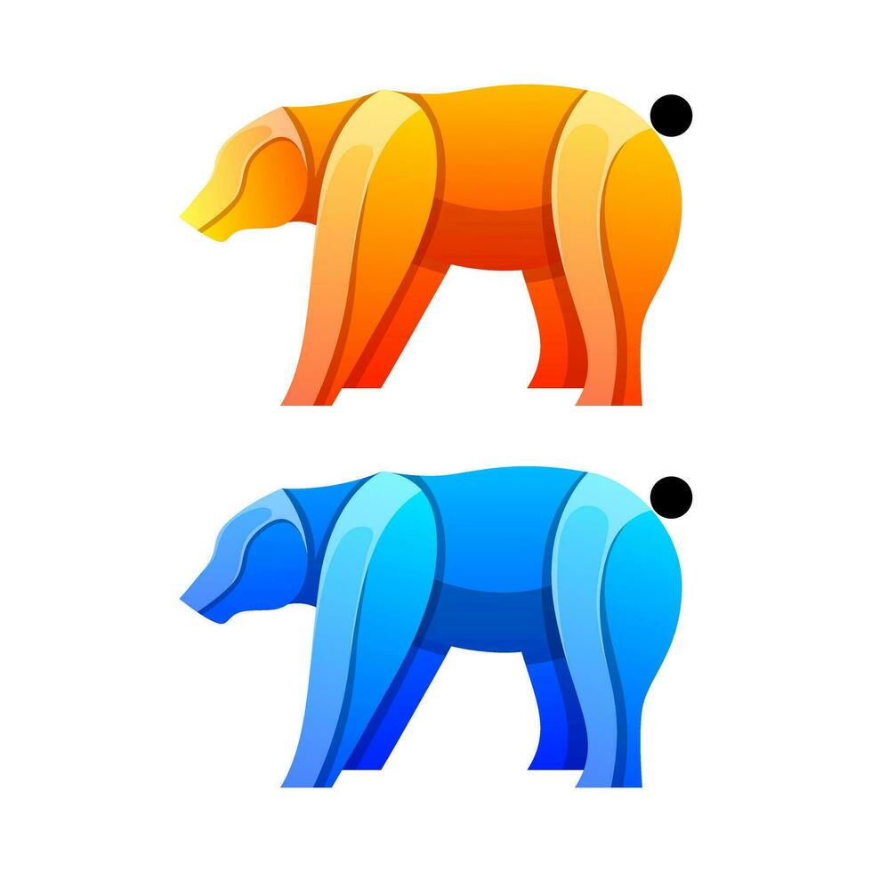 bear icon logo design template vector