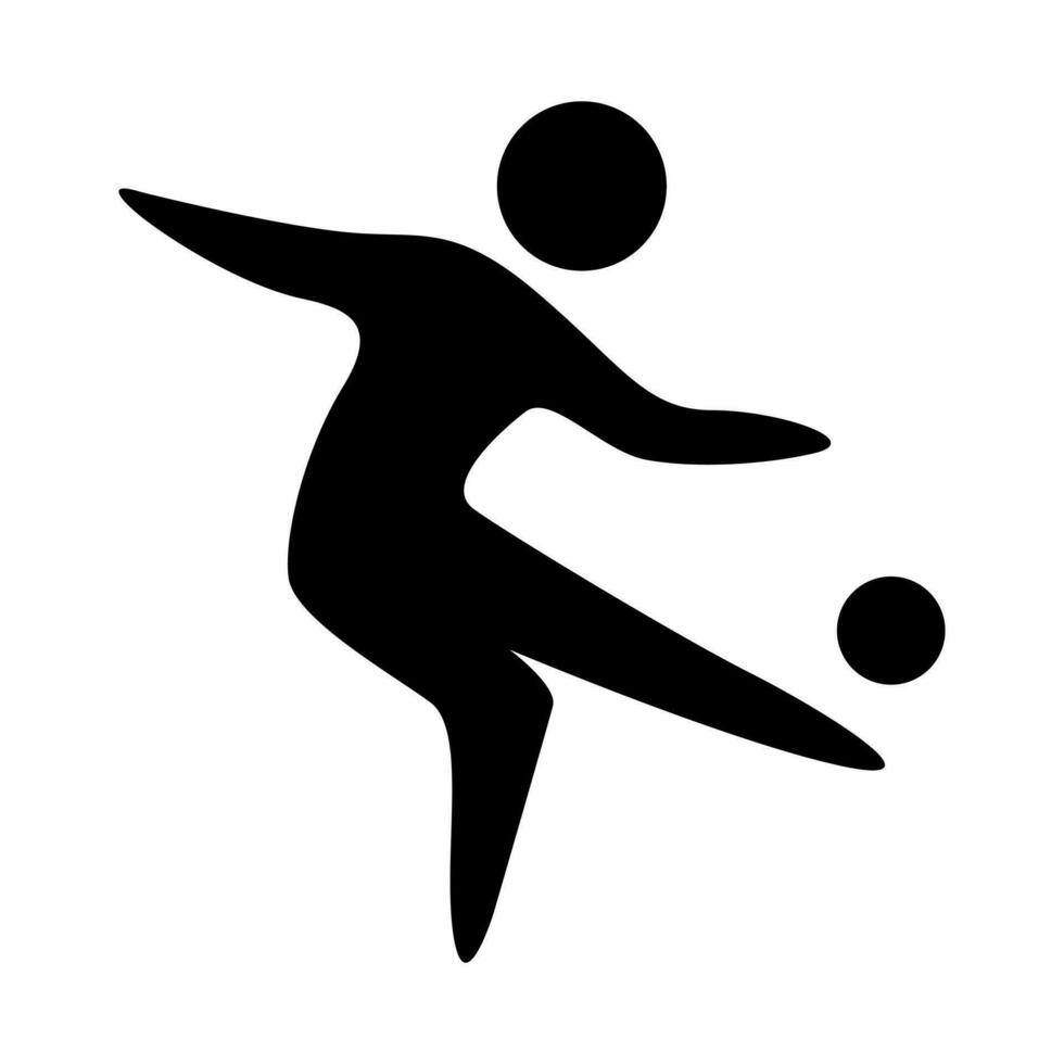 humano jugando pelota icono logo diseño vector