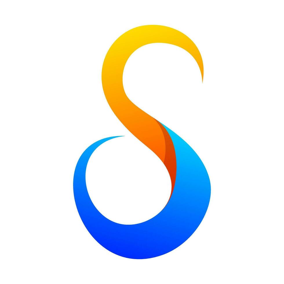 colorful letter S gradient logo design vector