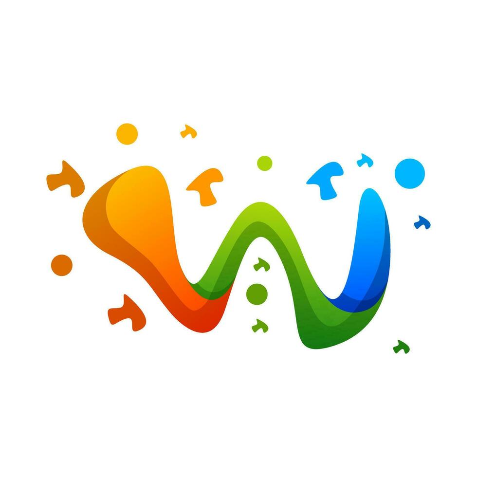 letter w colorful gradient logo design vector