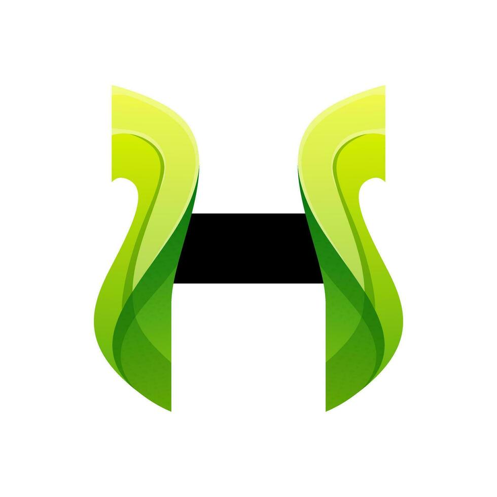 letter h colorful gradient icon logo design vector