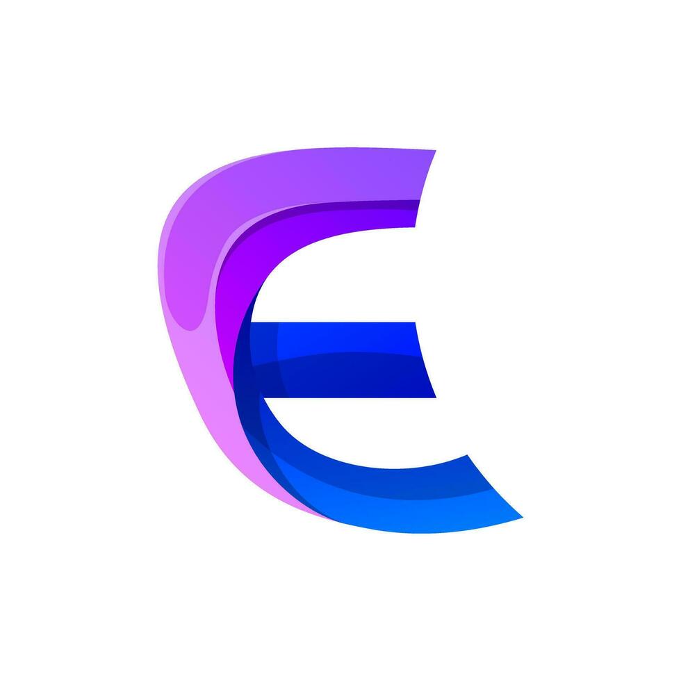 creative letter E colorful logo design vector