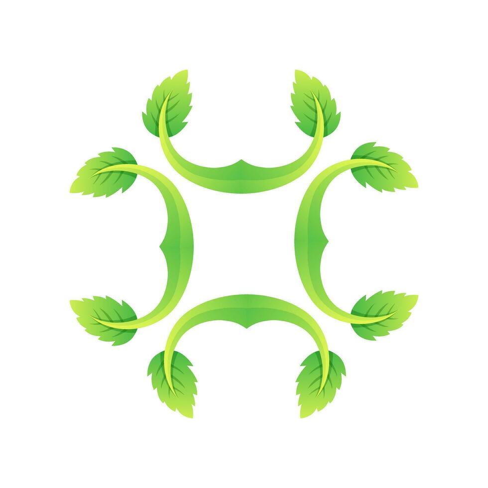 abstract leaf gradient logo design vector