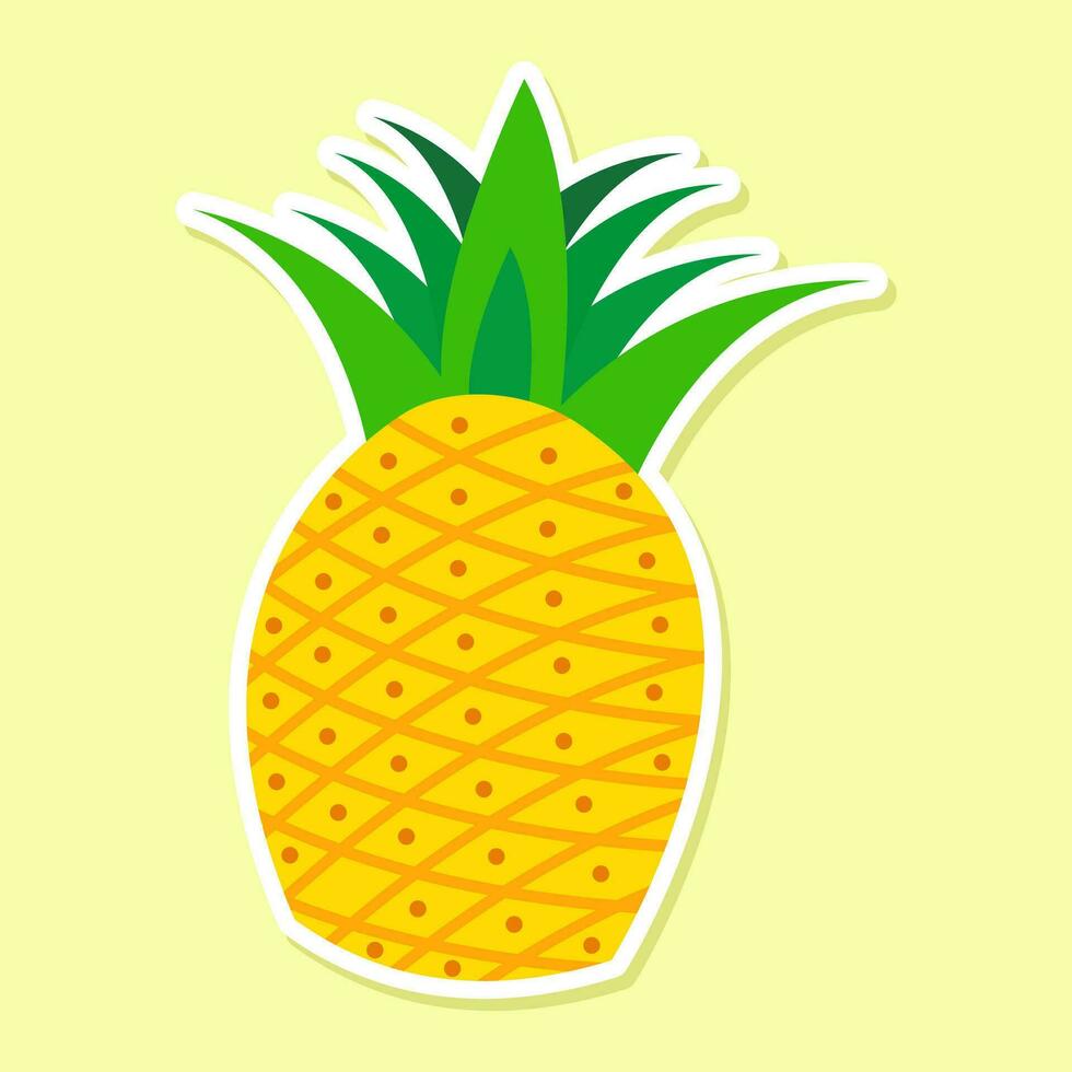 ilustración de etiqueta de fruta de piña vector