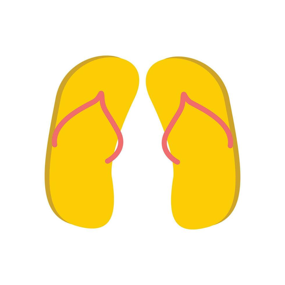 Flat color Flip flops icon Vector illustration isolated on white background