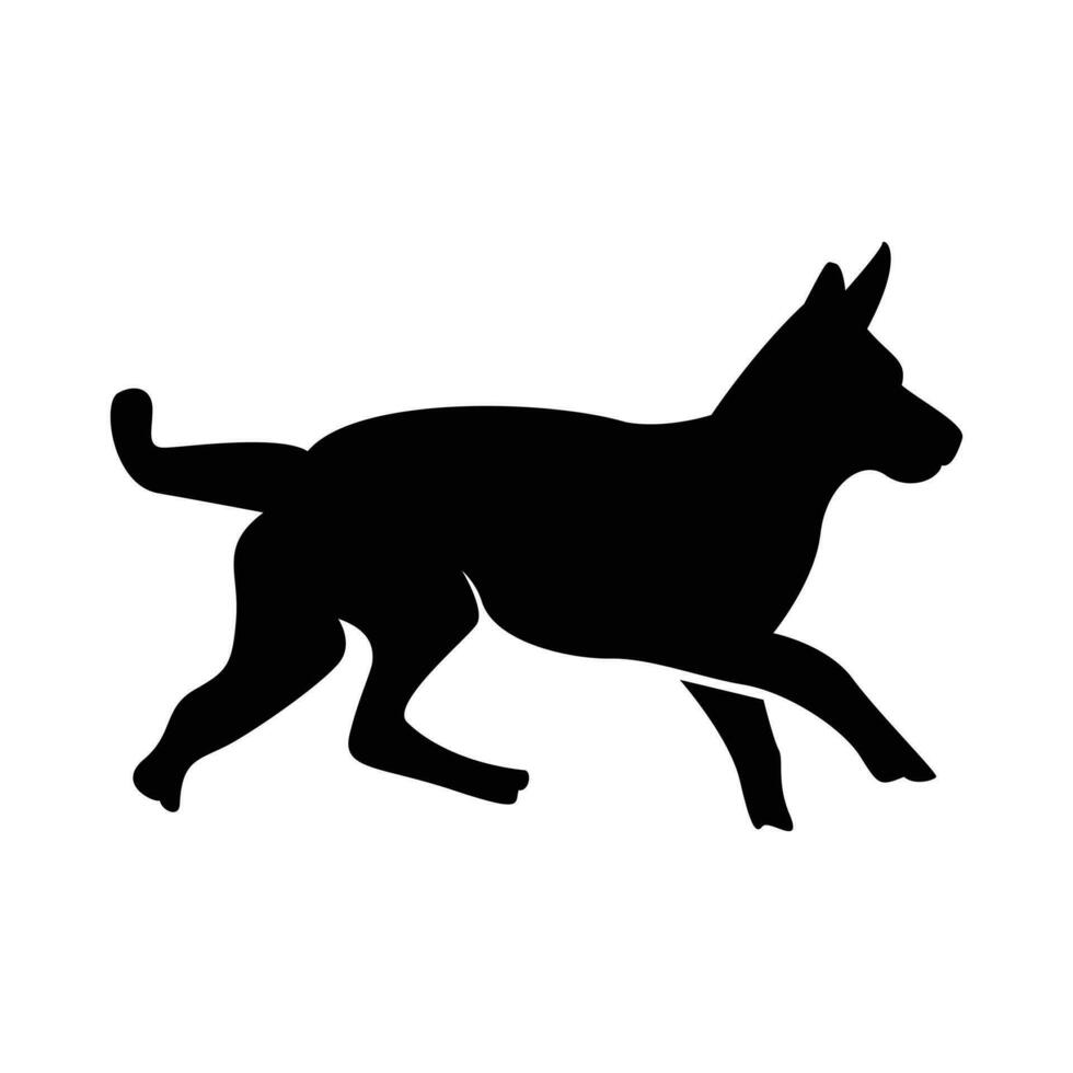 alemán pastor perro negro silueta aislado en blanco antecedentes. vector ilustración.