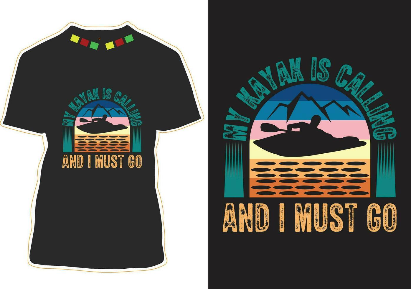 Kayaking T-shirt Design vector