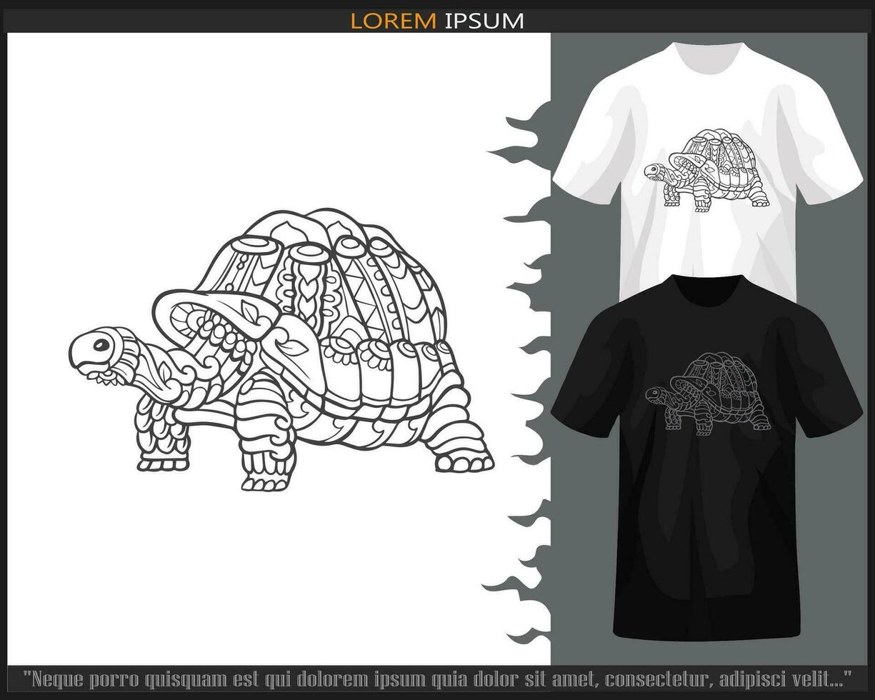 Turtle Mandala arts. isolated on white background. vector