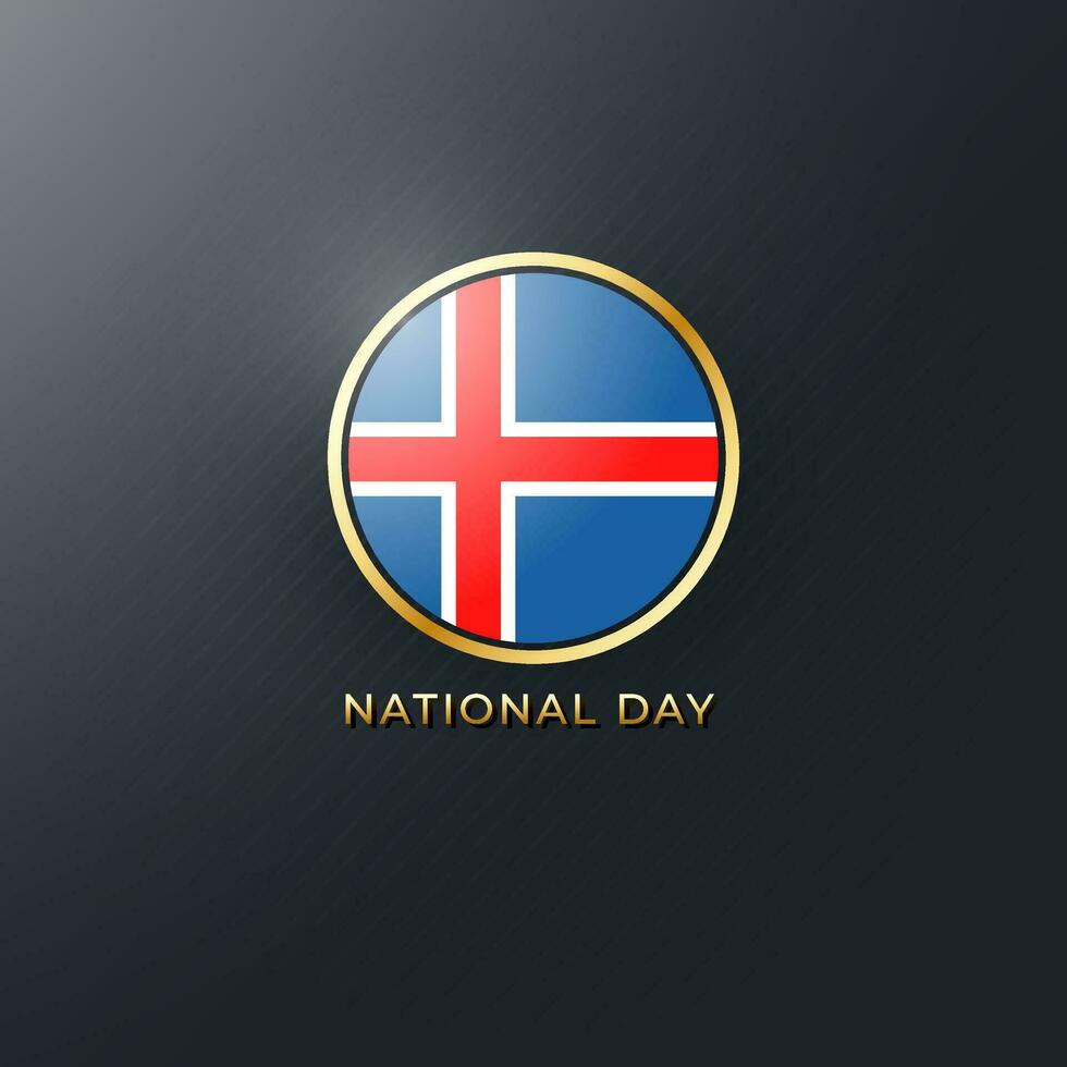 dia nacional de islandia vector