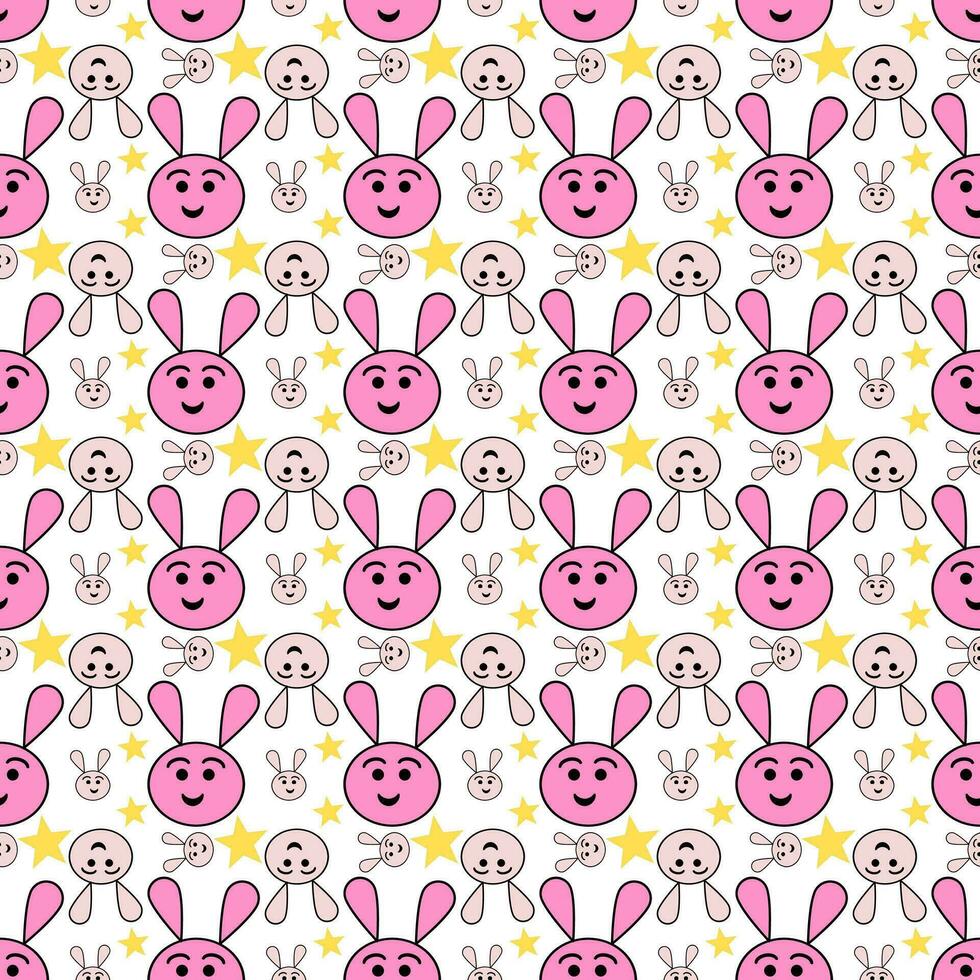 Seamless pattern with cute rabbit. vector