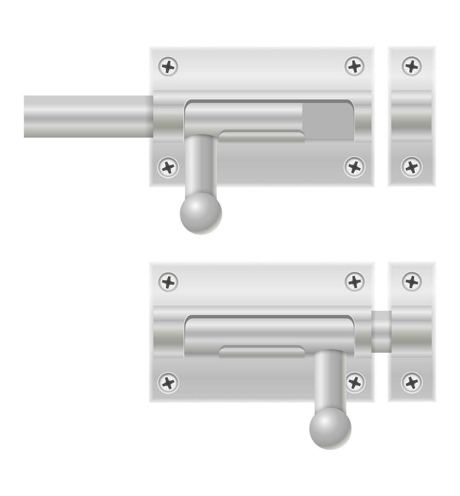 metal pestillo para clausura puertas vector ilustración aislado en blanco antecedentes