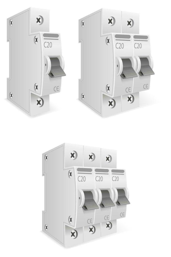 automático eléctrico interruptores circuito interruptor automático valores vector ilustración aislado en blanco antecedentes