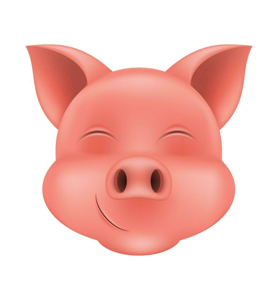 pig snout emoji sticker vector illustration isolated on white background