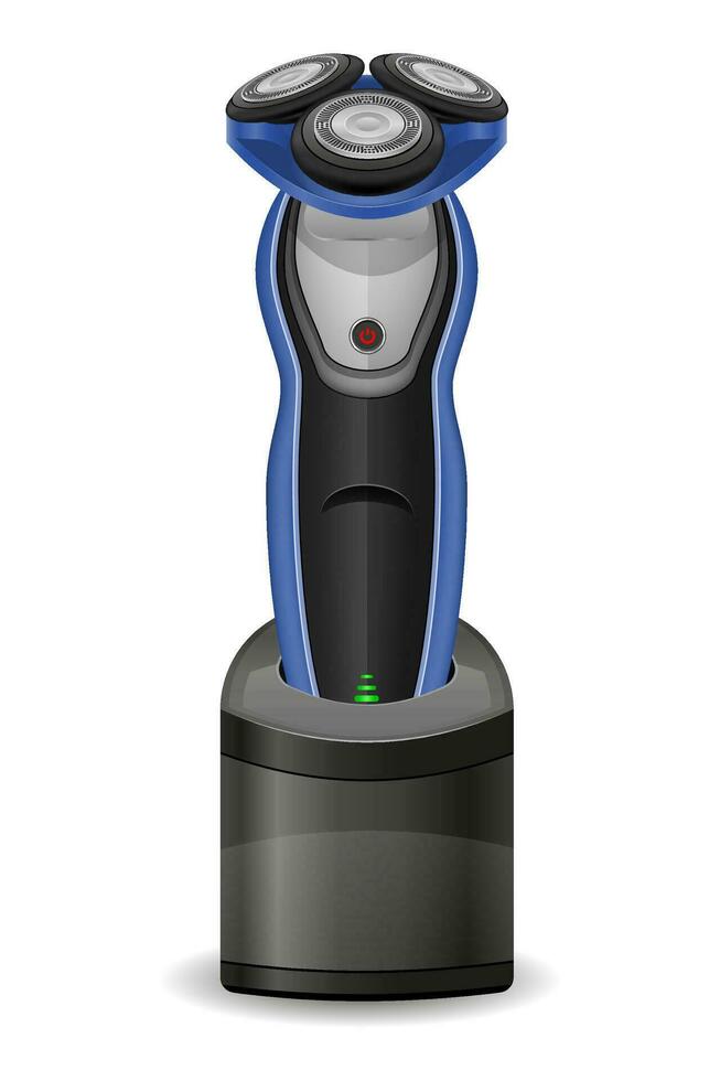 modern men's electric razor on a battery vector illustration isolated on white background