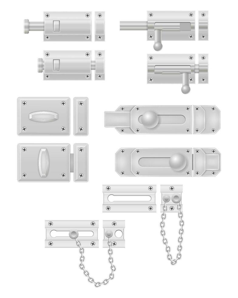 metal pestillo para clausura puertas vector ilustración aislado en blanco antecedentes