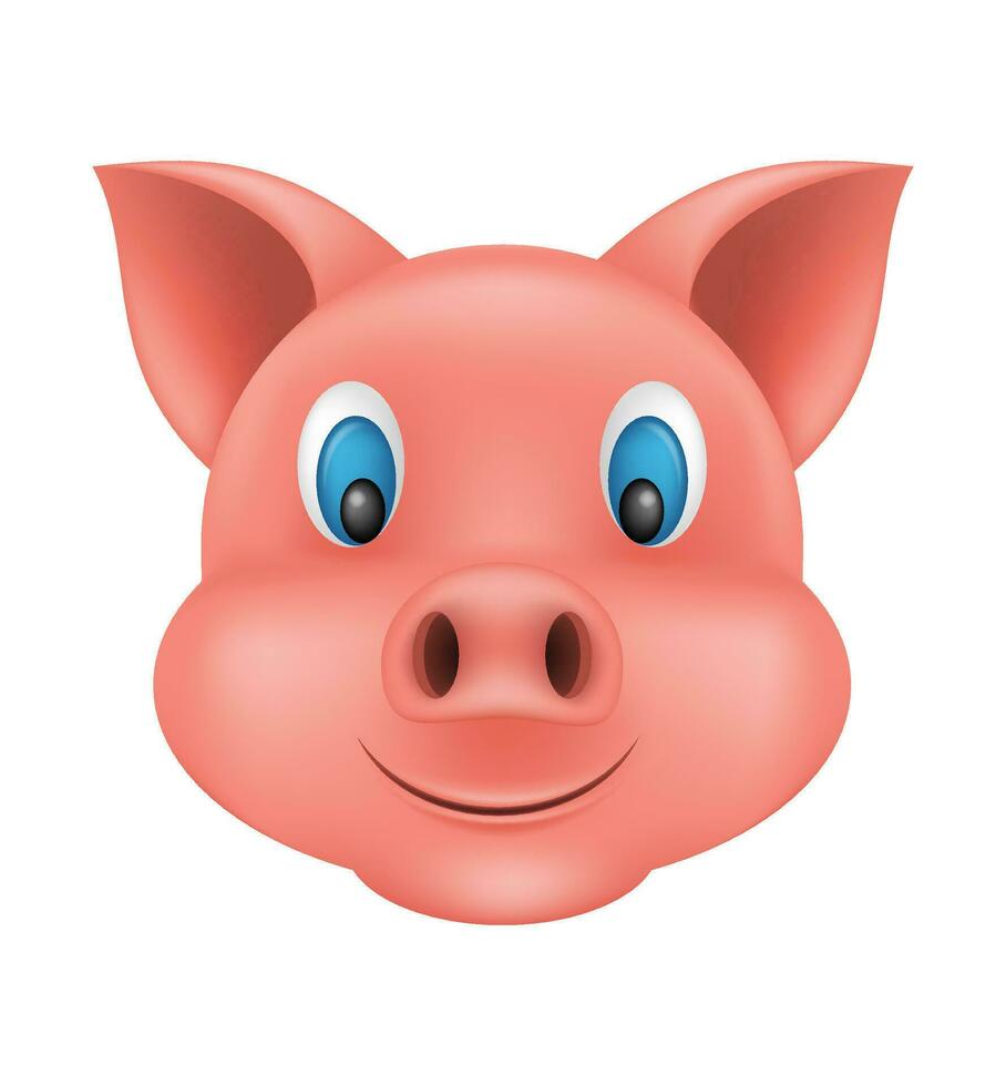 cerdo hocico emoji pegatina vector ilustración aislado en blanco antecedentes